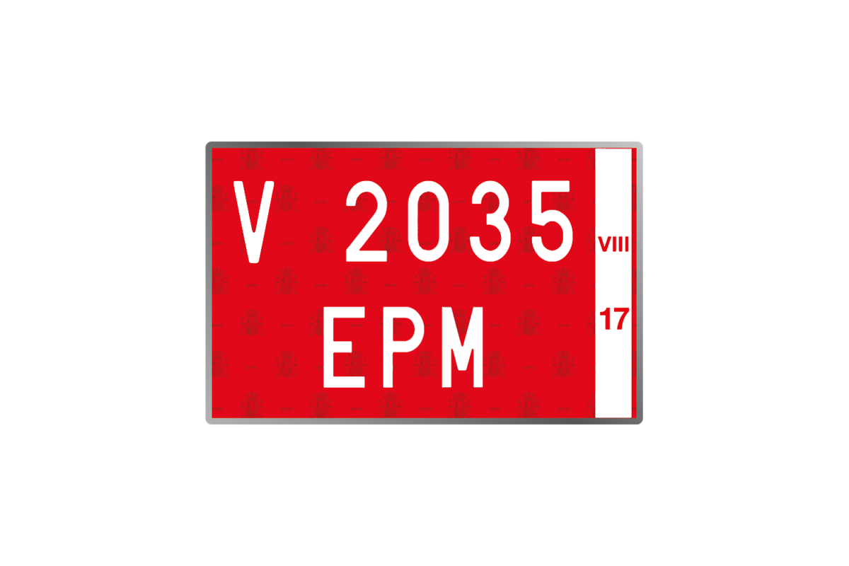 Matrícula de coche temporal empresas alta de aluminio 340x220 mm